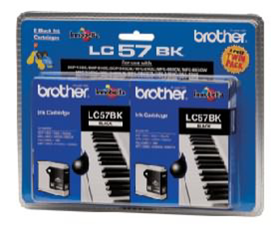Picture of Brother LC57 Black Twin Pack